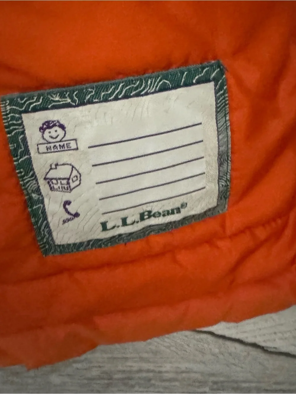 Rare Vintage L.L. Bean Kids Neon Orange , Black & Blue Ski Jacket With Hood